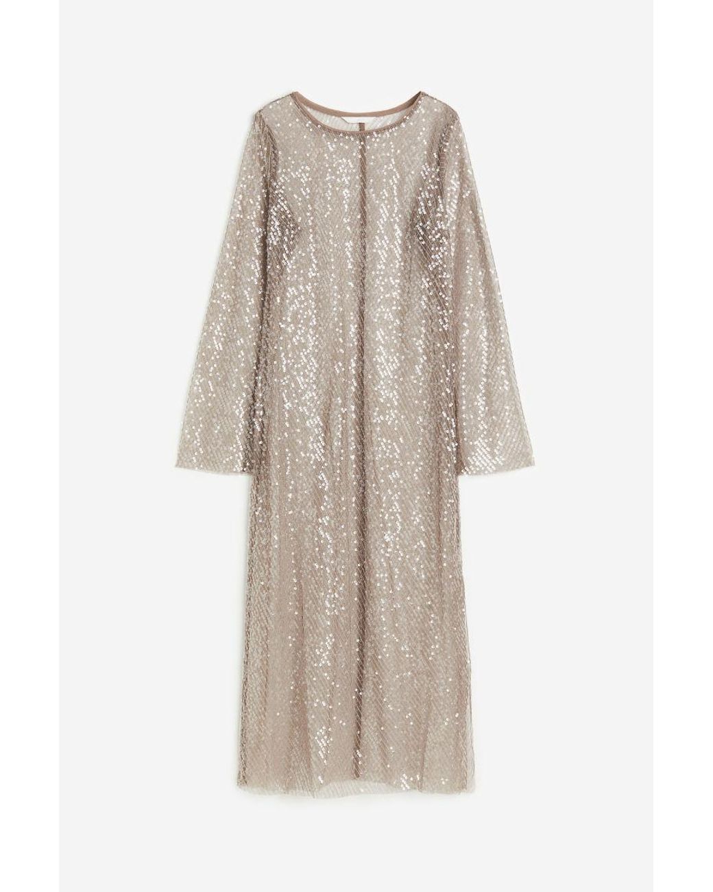 Robe En Mesh A Paillettes H M en coloris Neutre Lyst