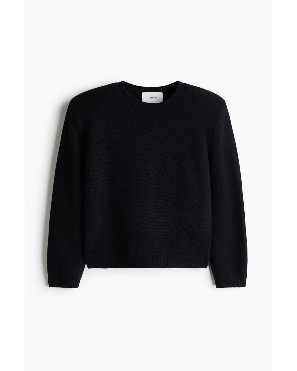H&M Black Wollpullover mit Schulterpolstern