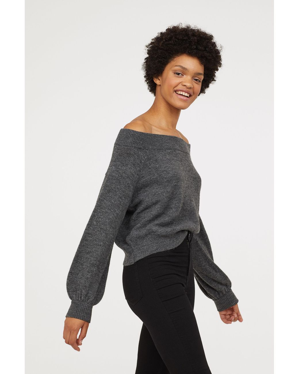 H\u0026M Synthetic Off-the-shoulder Sweater 