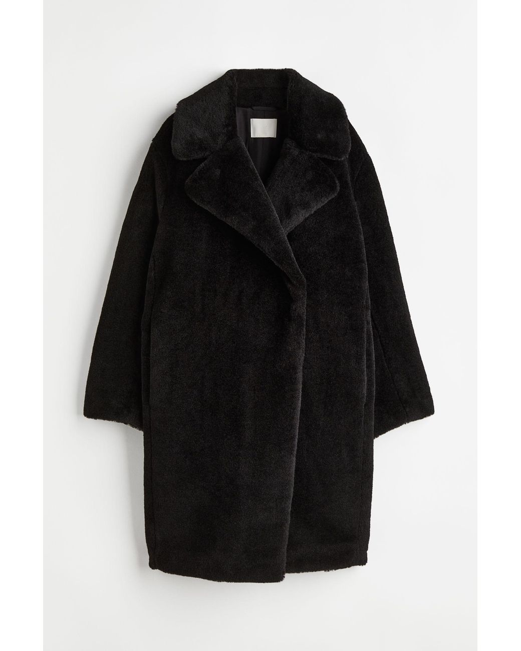 Manteau duveteux H&M en coloris Noir | Lyst