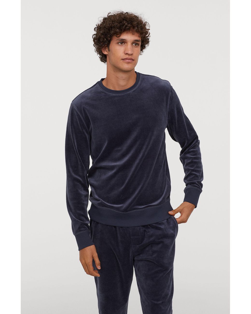 H&M Velour Pyjamas in Blue for Men | Lyst