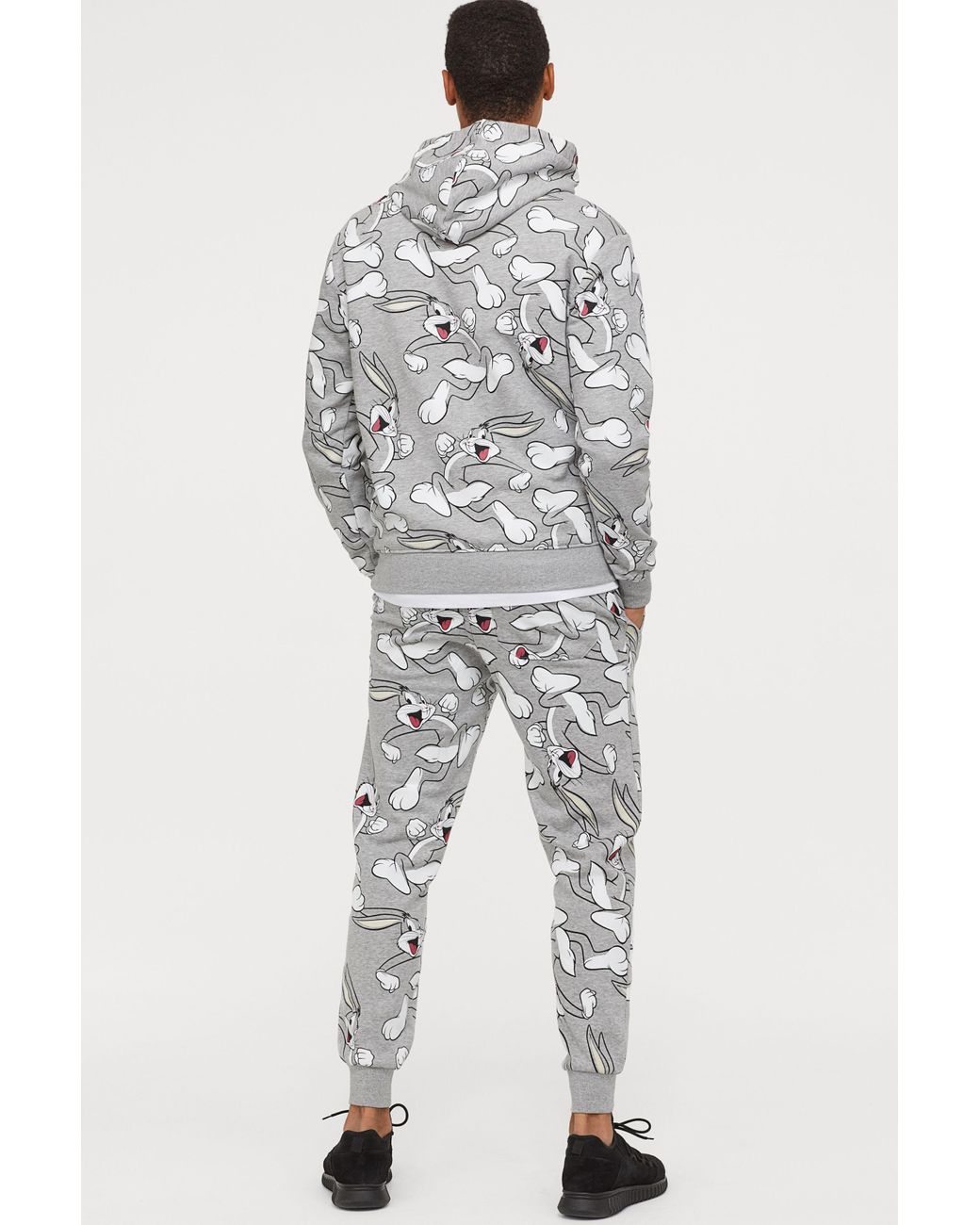 H\u0026M Cotton Patterned joggers in Gray 