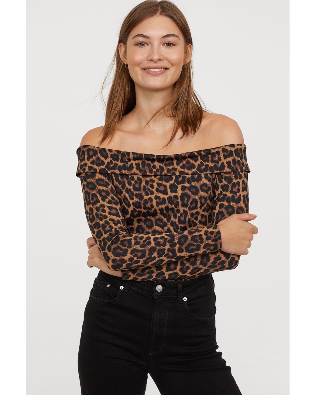 Mode Tops Off the shoulder tops H&M Off the shoulder top turkoois casual uitstraling 