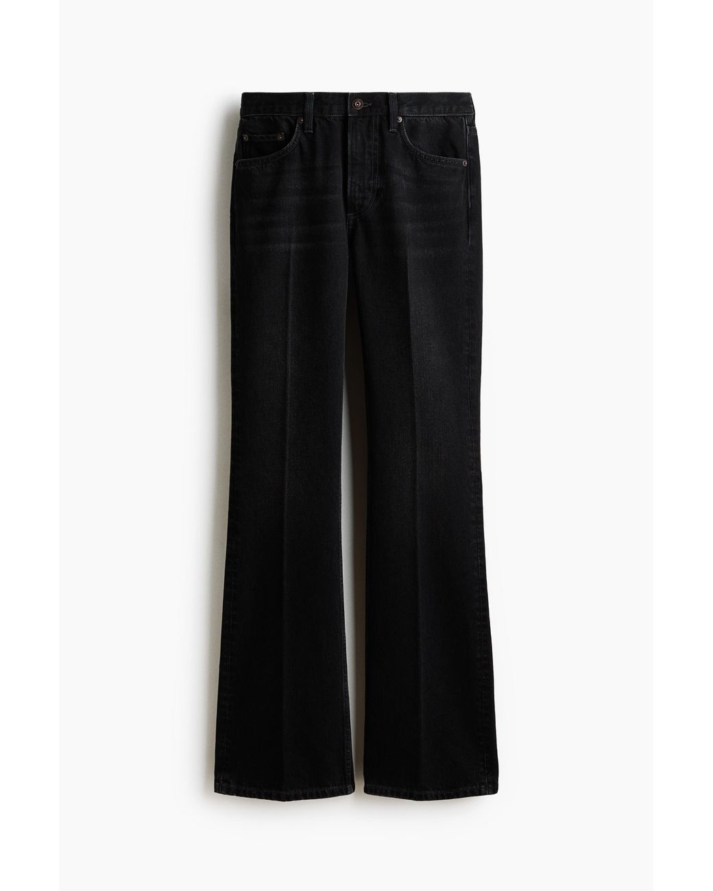 Jean Bootcut Avec Plis H&M en coloris Black