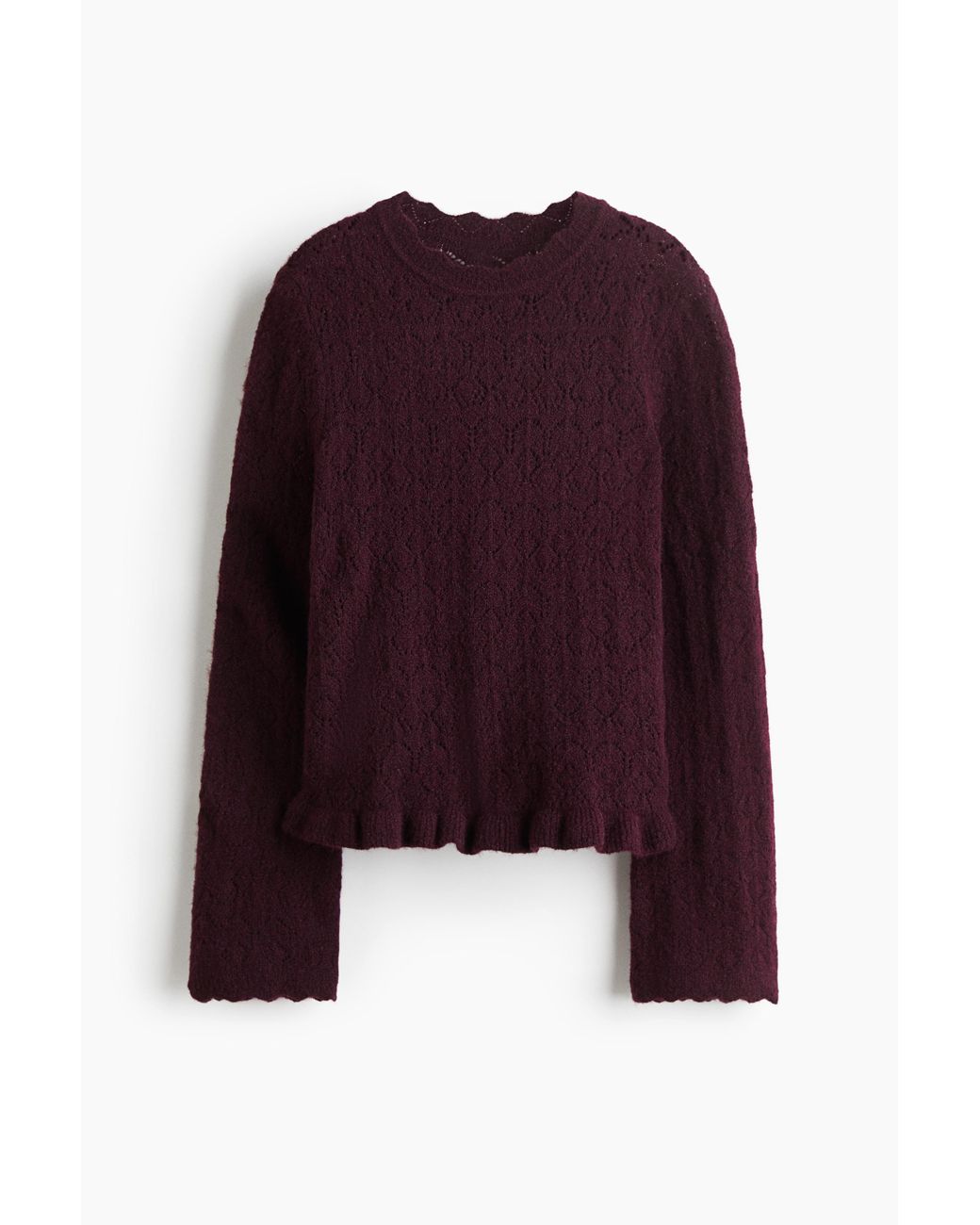H&M Ajourgebreide Trui in het Purple