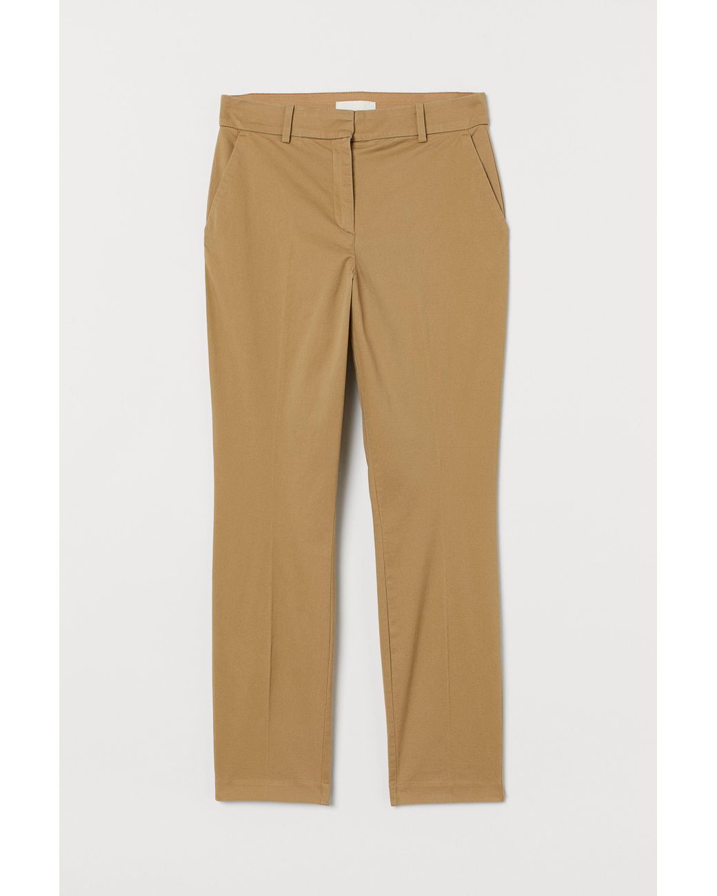 H&M Cotton Slacks in Dark Beige (Natural) - Lyst