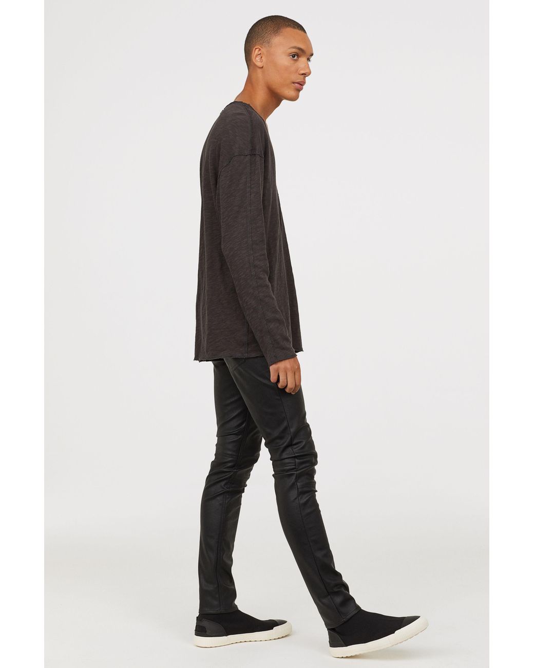 H\u0026M Faux Leather Pants in Black for Men 