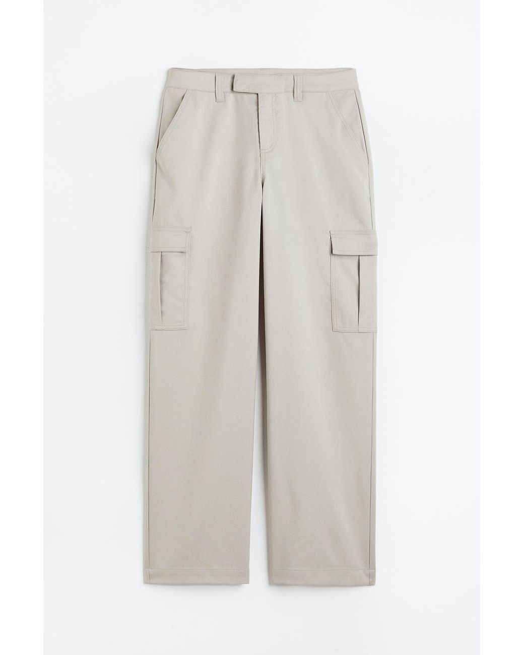 H&M Straight Cargo Trousers in Grey | Lyst Canada