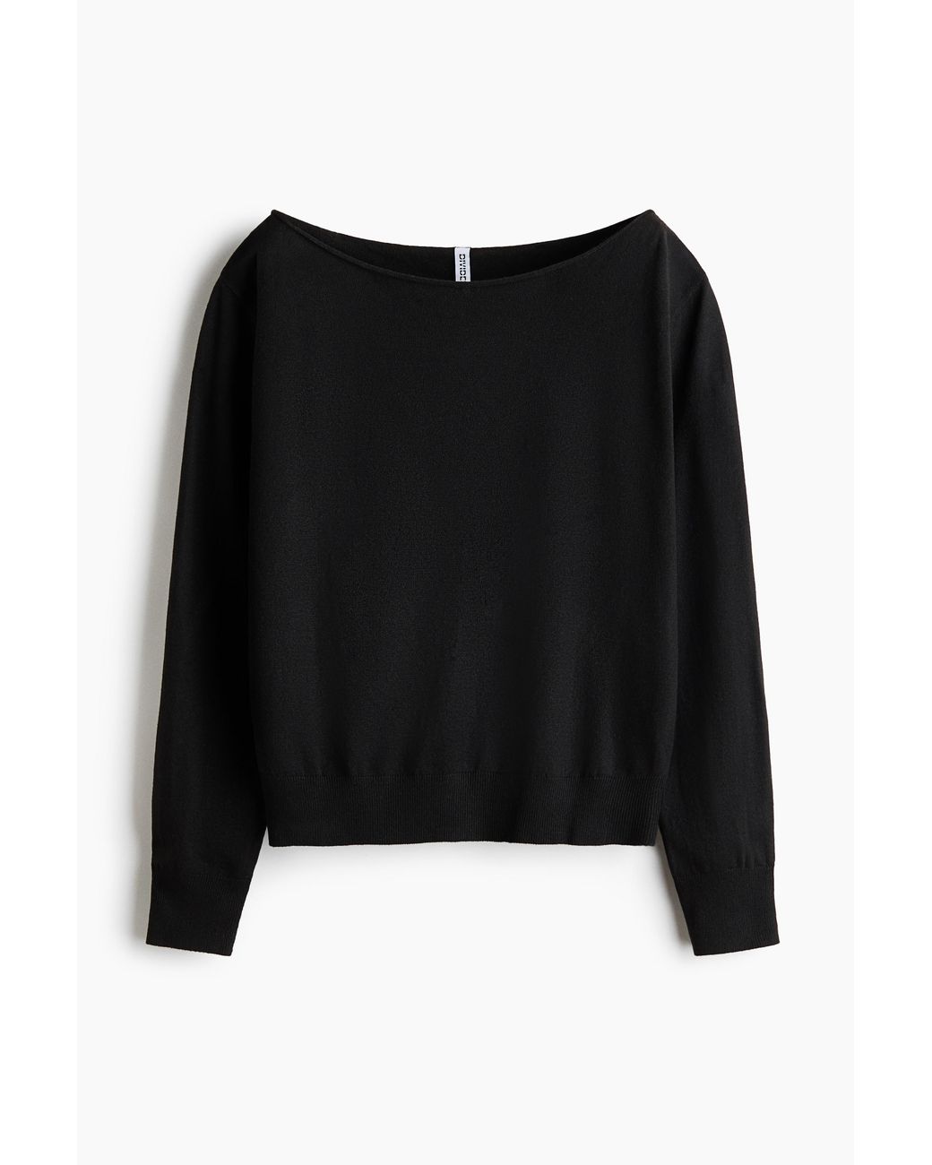 H&M Black Schulterfreier Pullover