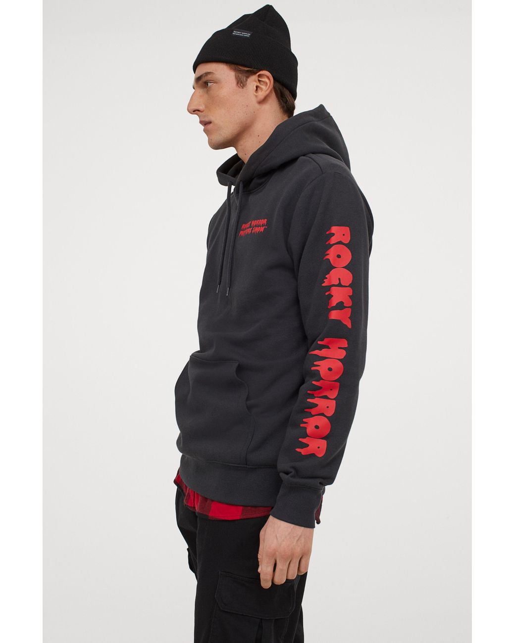 H&M Cotton Hoodie in Black for Men - Lyst