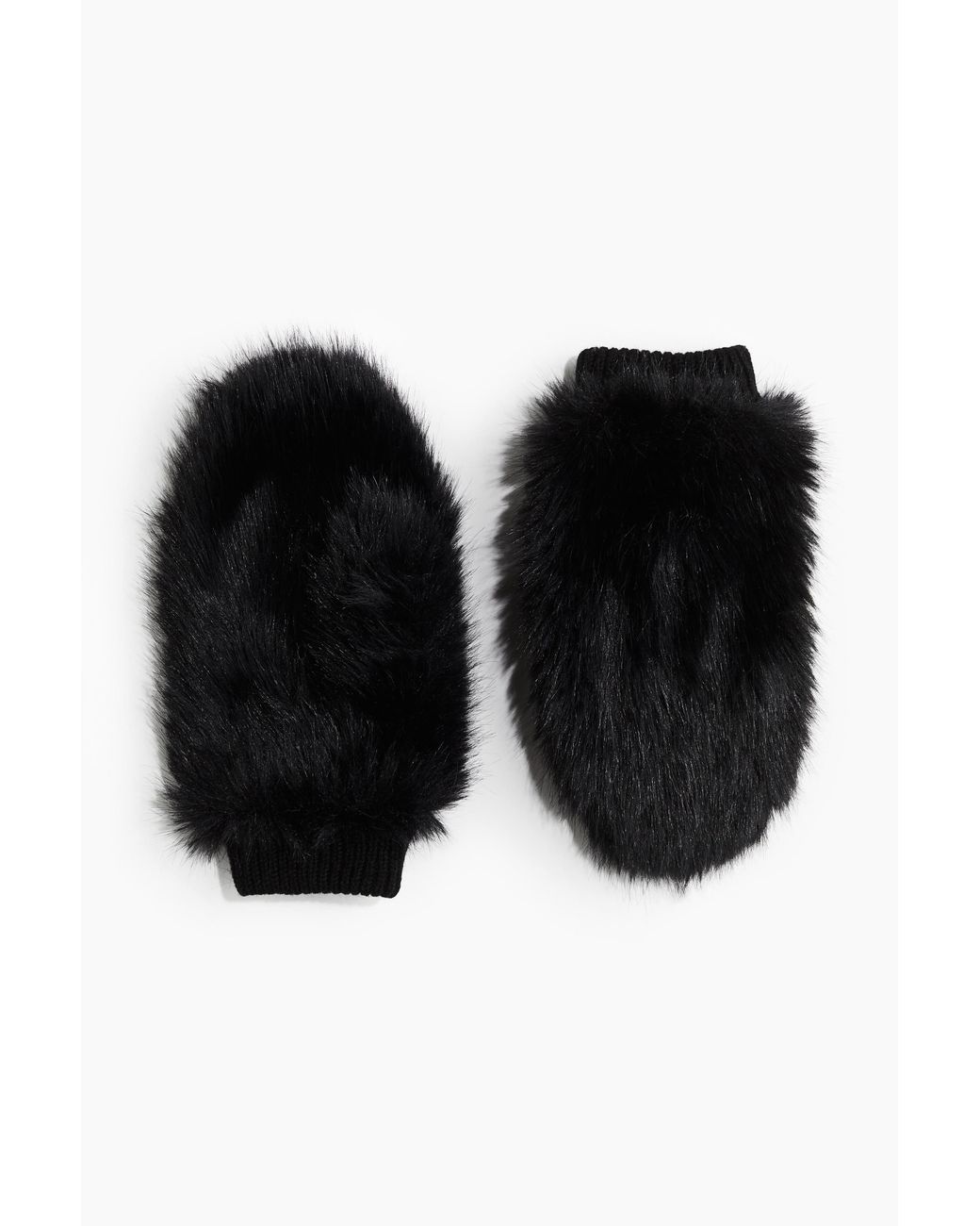 H&M Black Flauschige Fäustlinge