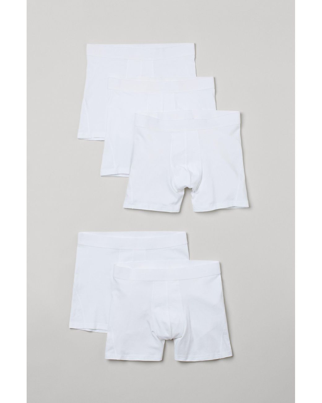 H&M 5-pack Mid Trunks in White for Men | Lyst