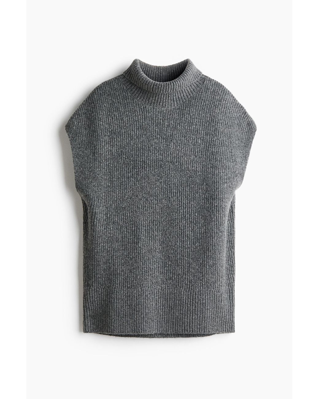 H&M Gray Rollkragenpullover in Rippstrick