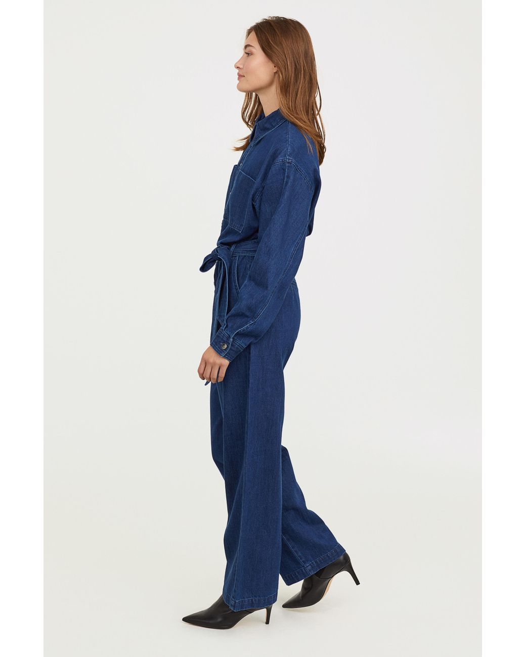 H&M Denim Jumpsuit in Blue | Lyst