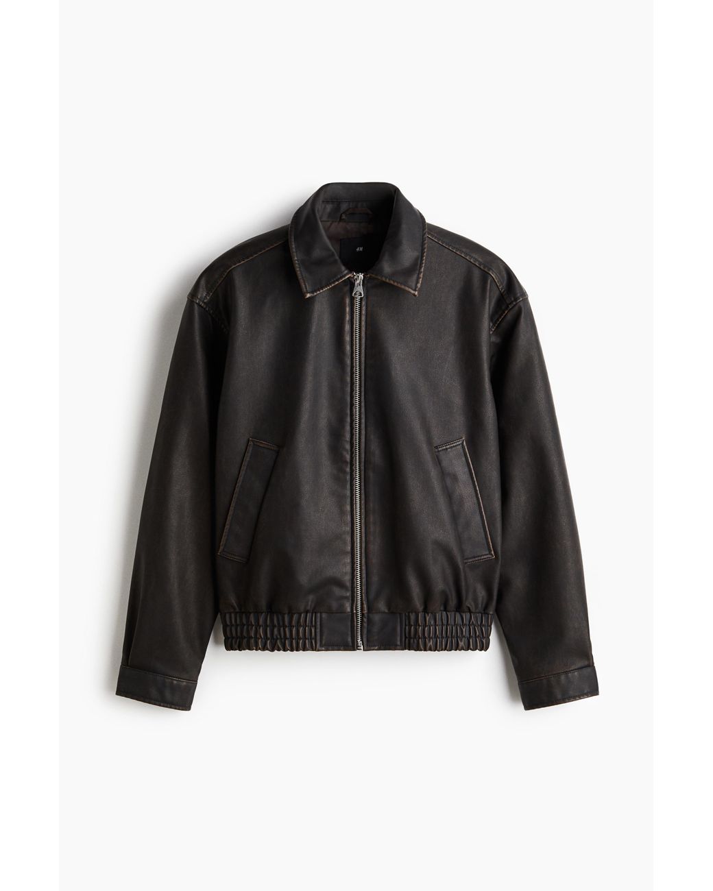 Veste Motard H&M Noir - Fausse Fourrure - Taille Regular Femme - Occasion Très Bon état