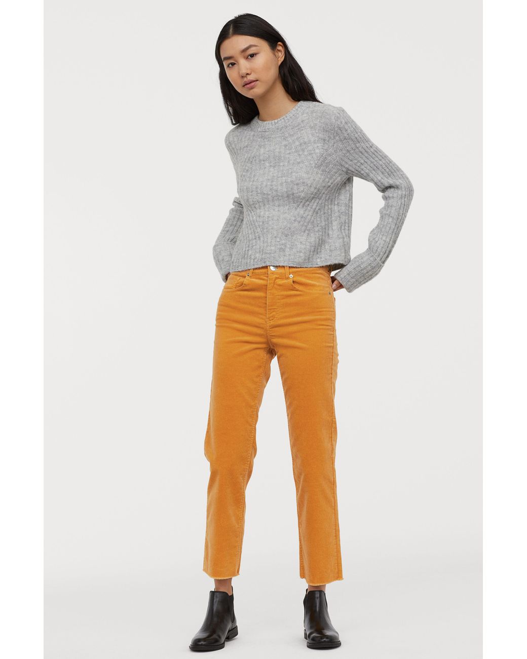 H\u0026M Ankle-length Corduroy Pants in 