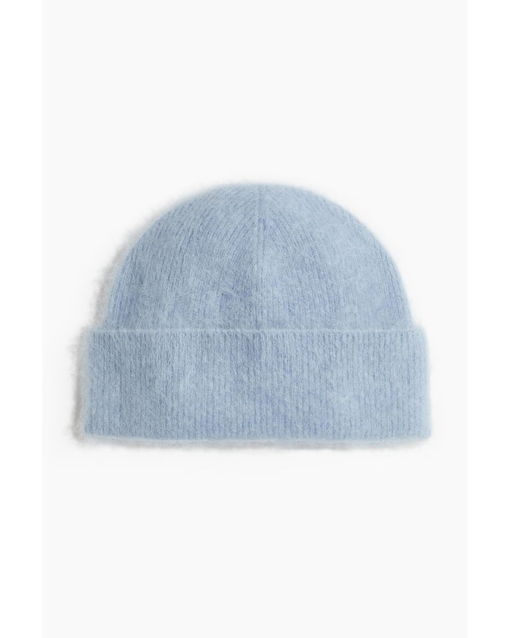 H&M Blue Gerippte Beanie aus Wolle