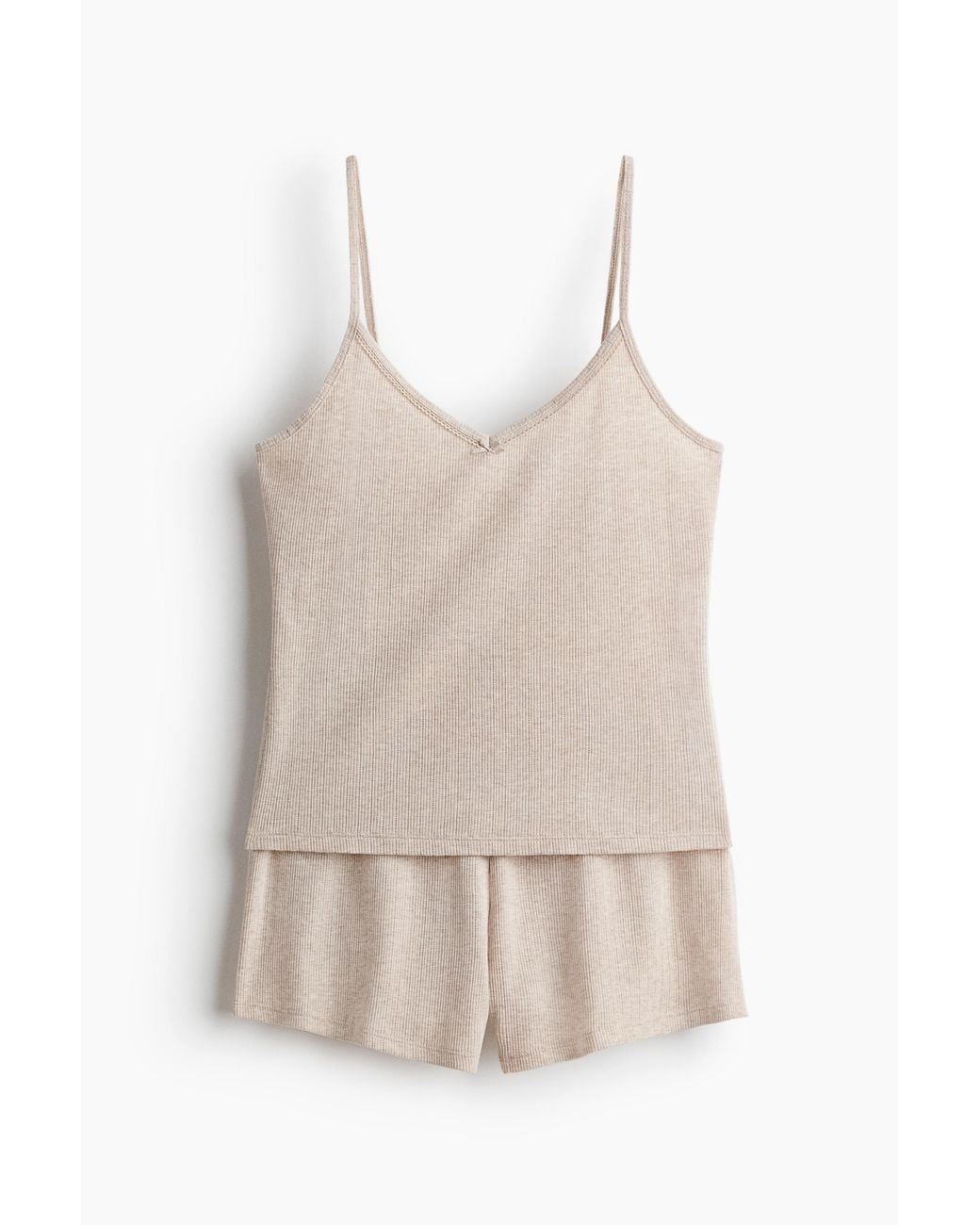 H&M Pyjama Van Pointelletricot in het Natural