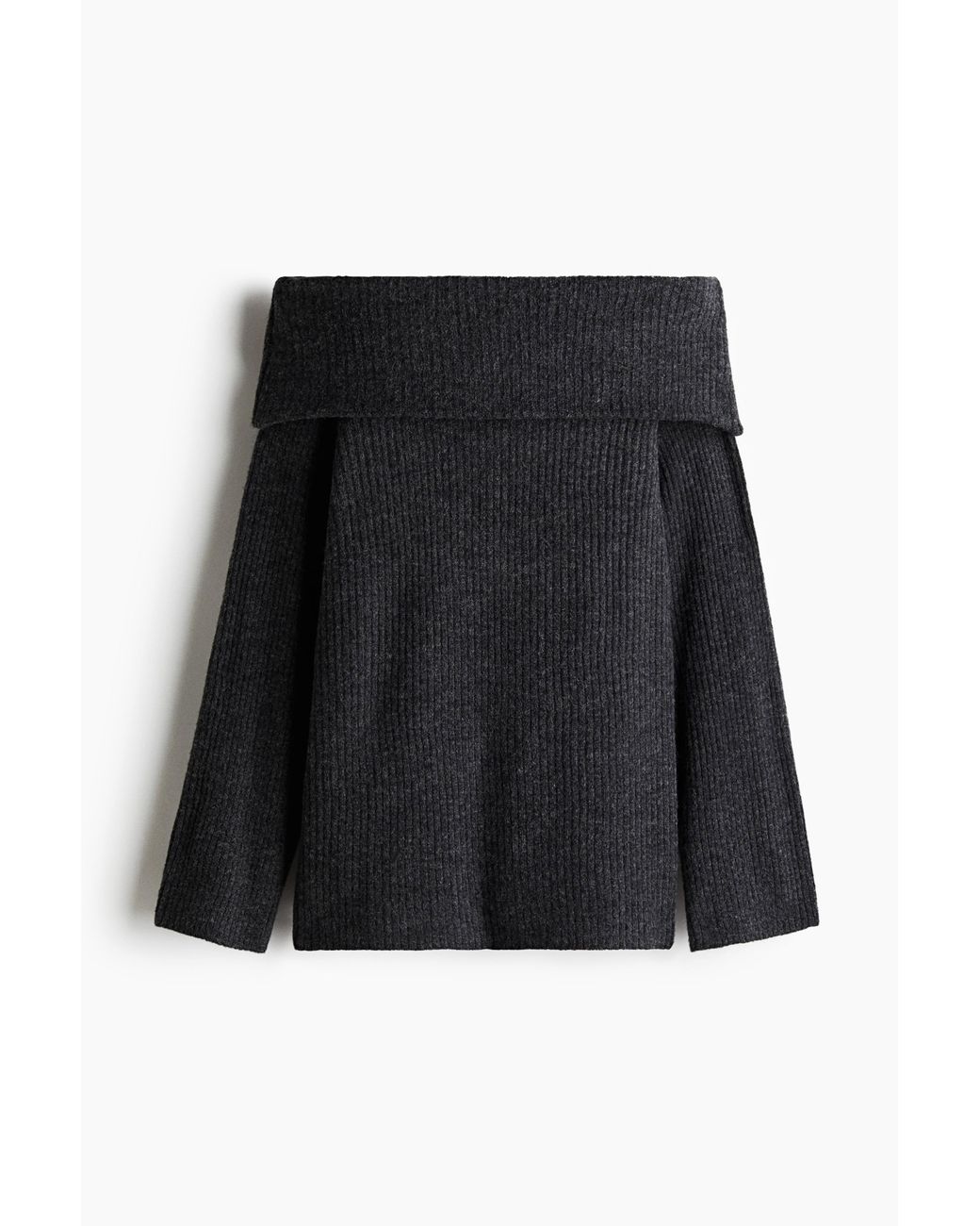 H&M Off-the-shouldertrui in het Black