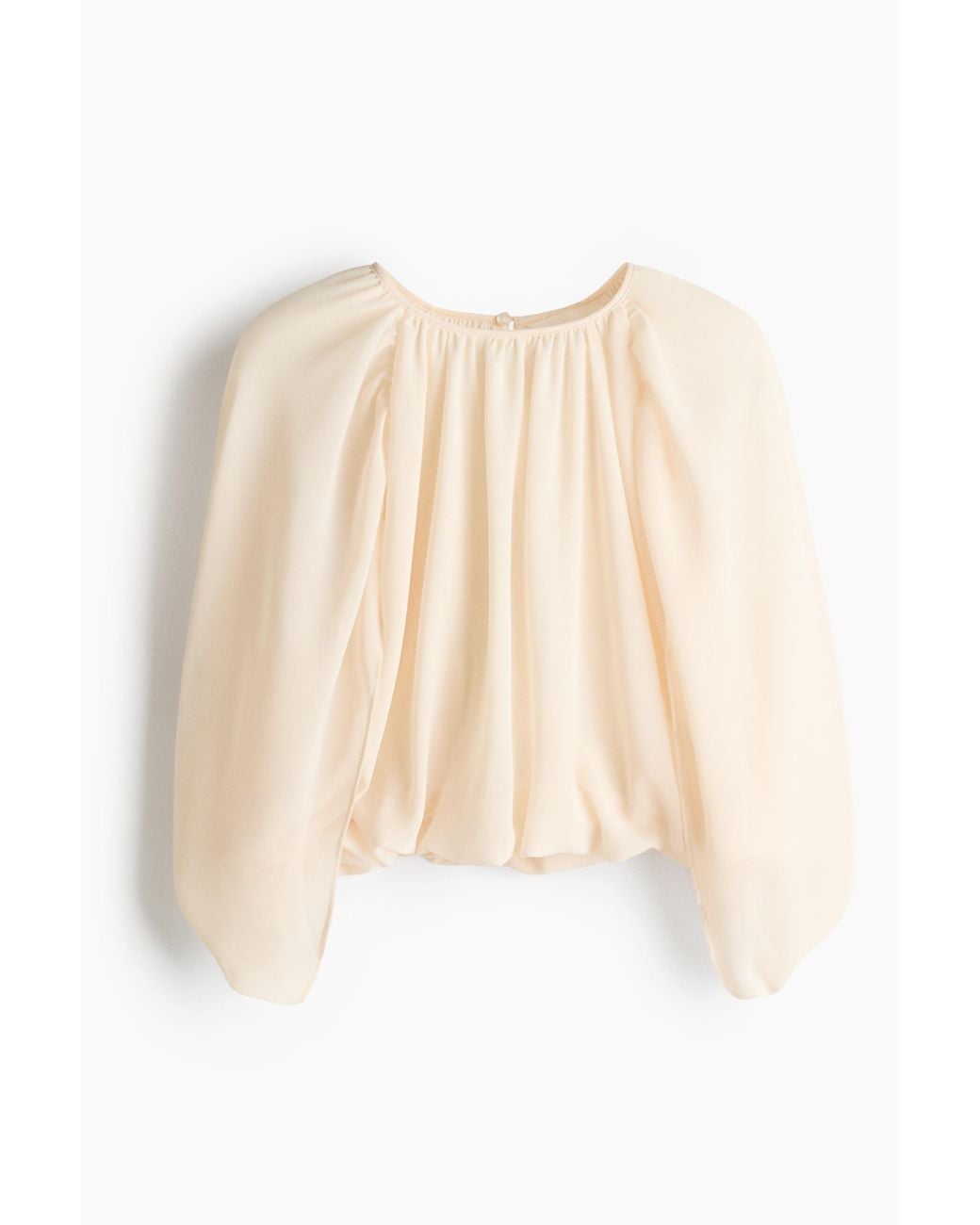 H&M Natural Chiffonbluse