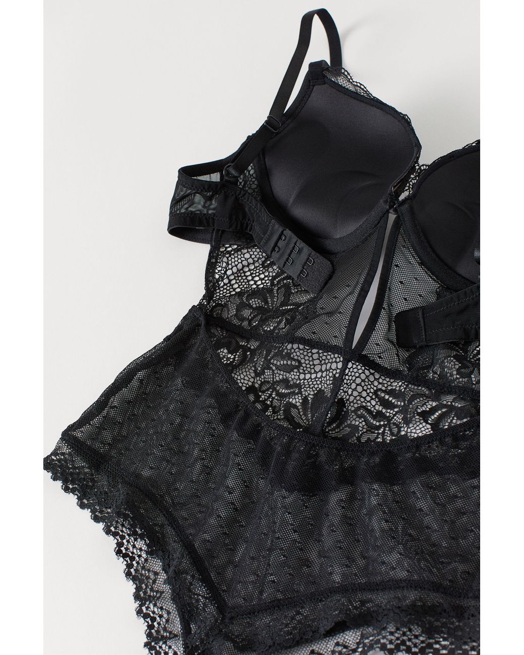 H&M Super Push-up Lace Body in Black | Lyst