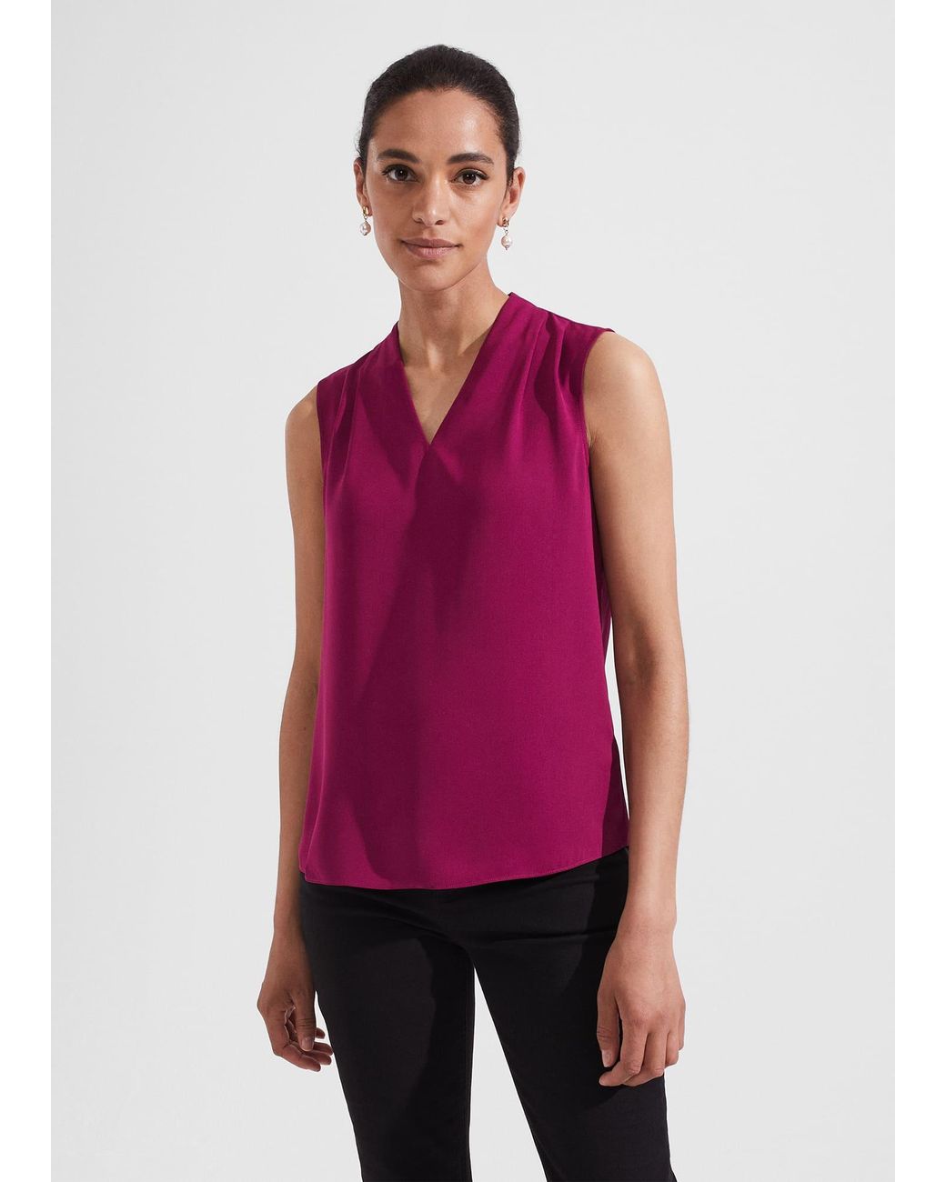 Hobbs Red Nina Blouse
