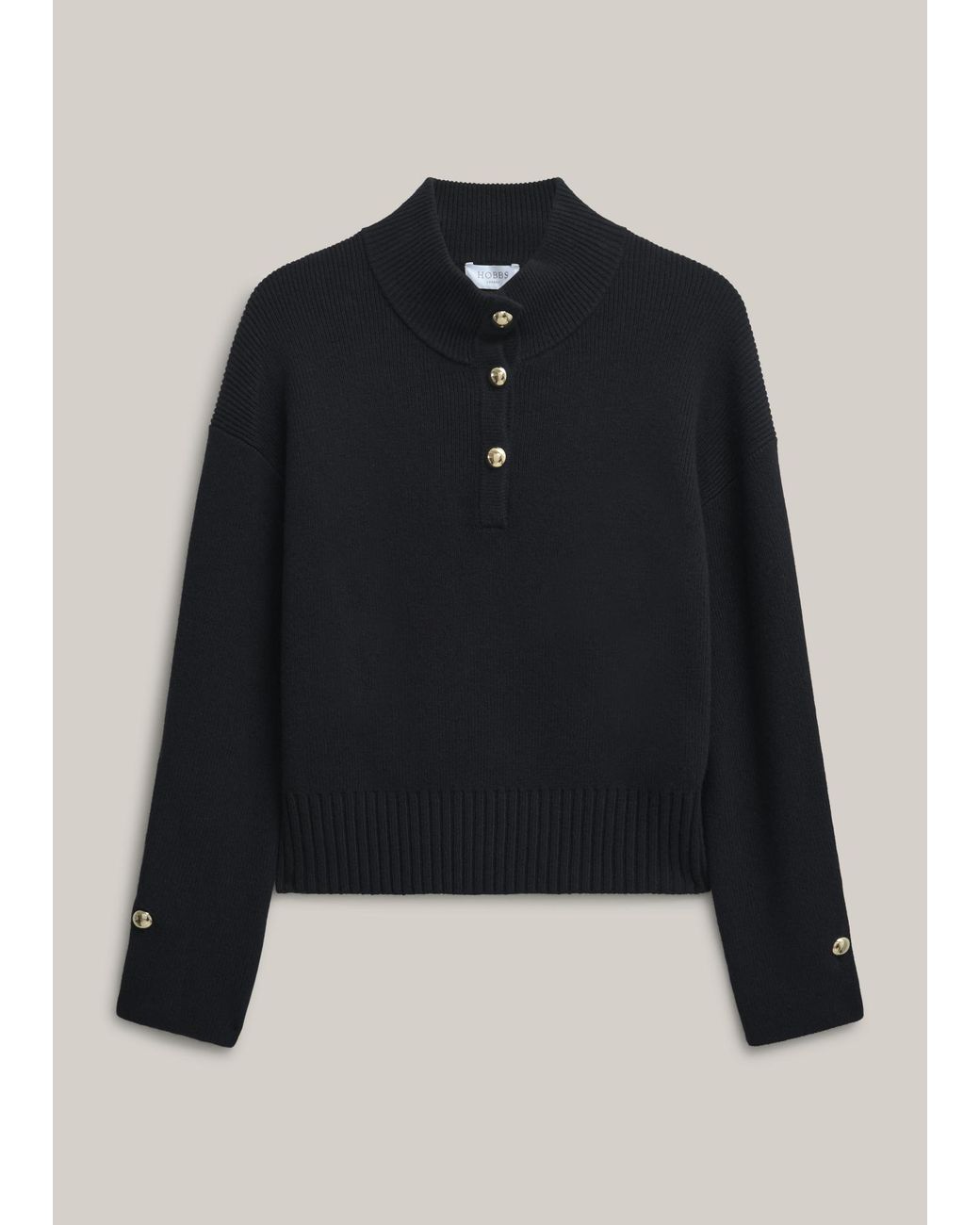 Hobbs Black Adler Knitted Cotton Jumper