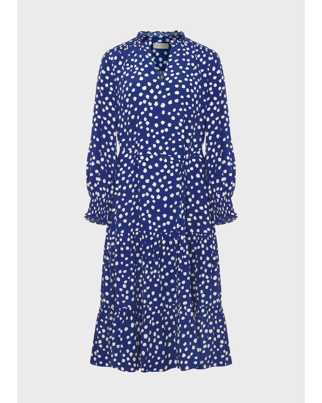 Hobbs Blue Adela Spot A-line Dress