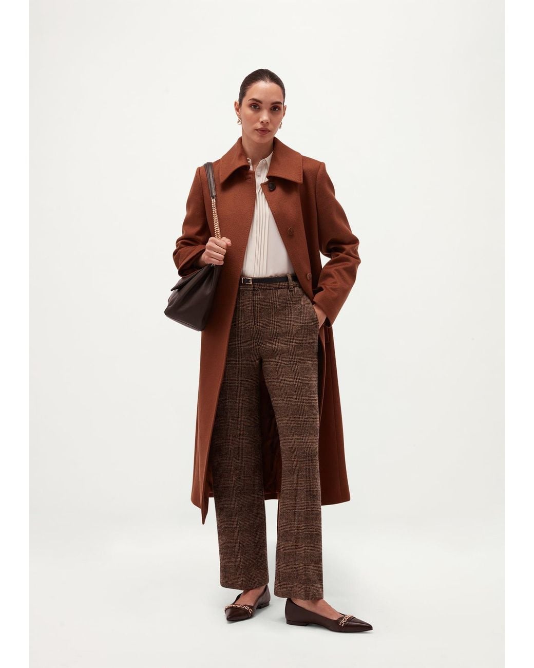 Hobbs Brown Marlyn Wool Blend Trousers