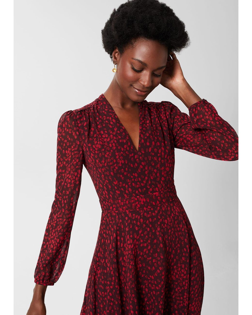 Warehouse red leopard outlet dress