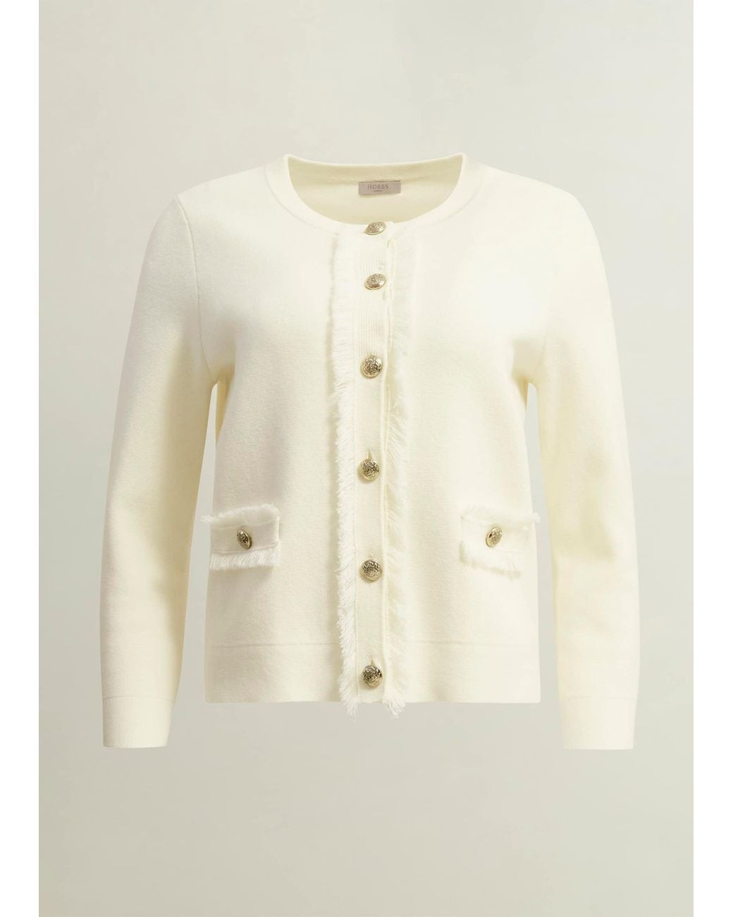 Hobbs Blue Sairey Cotton Wool Knitted Jacket