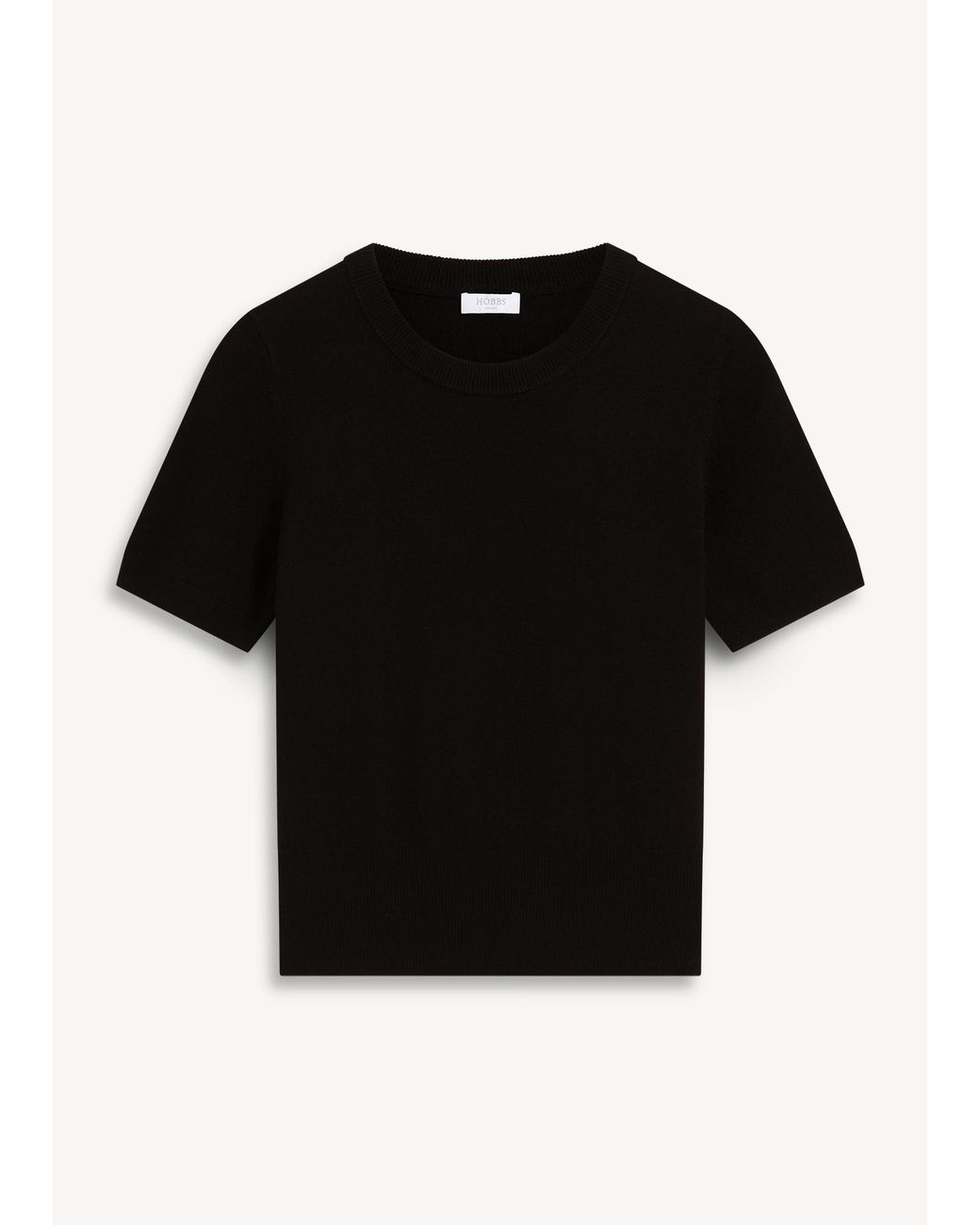 Hobbs Black Kimmi Short Sleeve Wool Cashmere Jumper