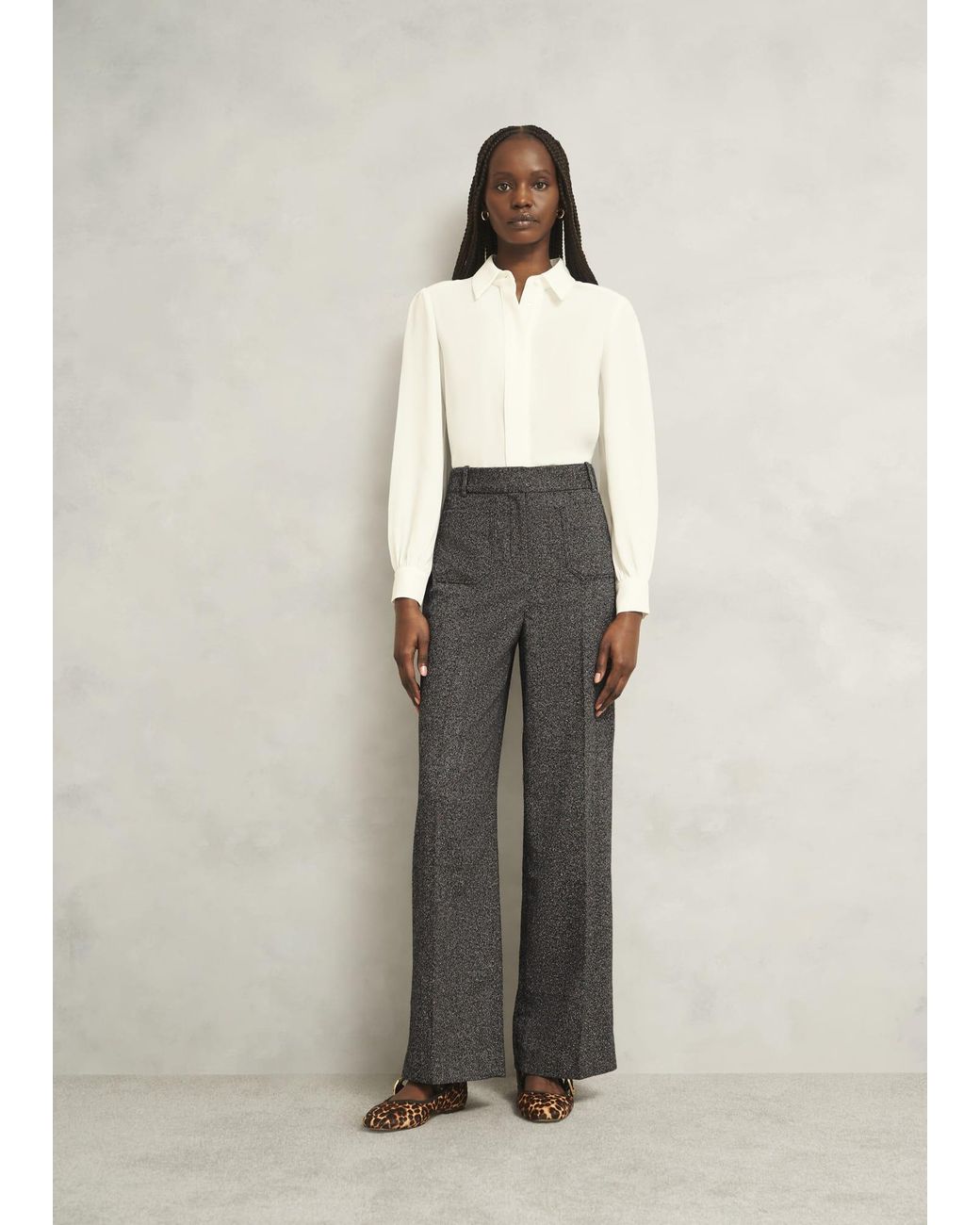 Hobbs Natural Blaire Wide Trousers