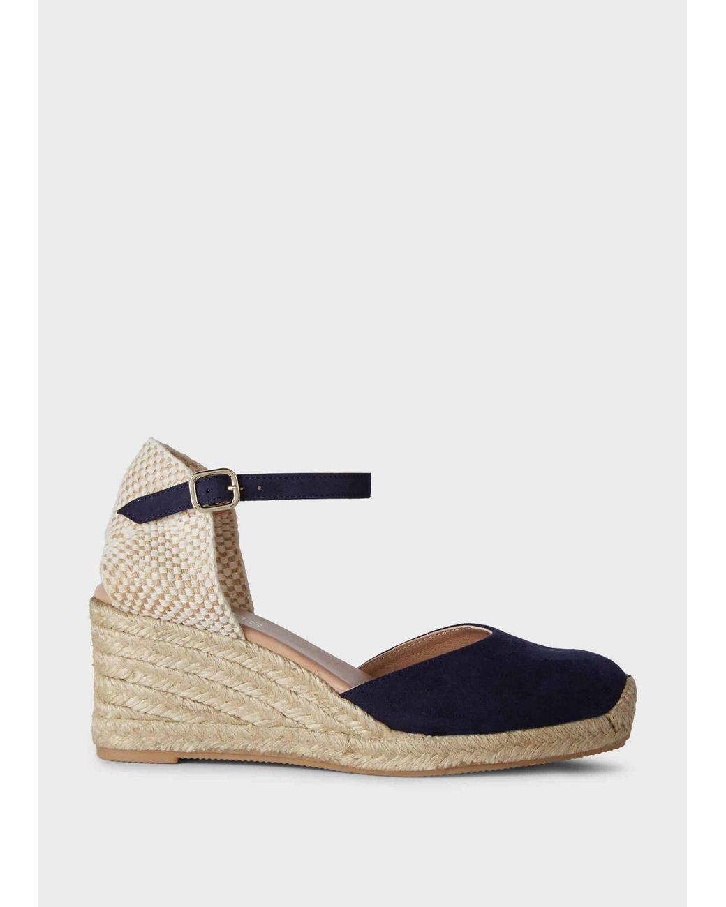 Hobbs Denim Julie Suede Wedge Espadrilles in Navy (Blue) - Lyst