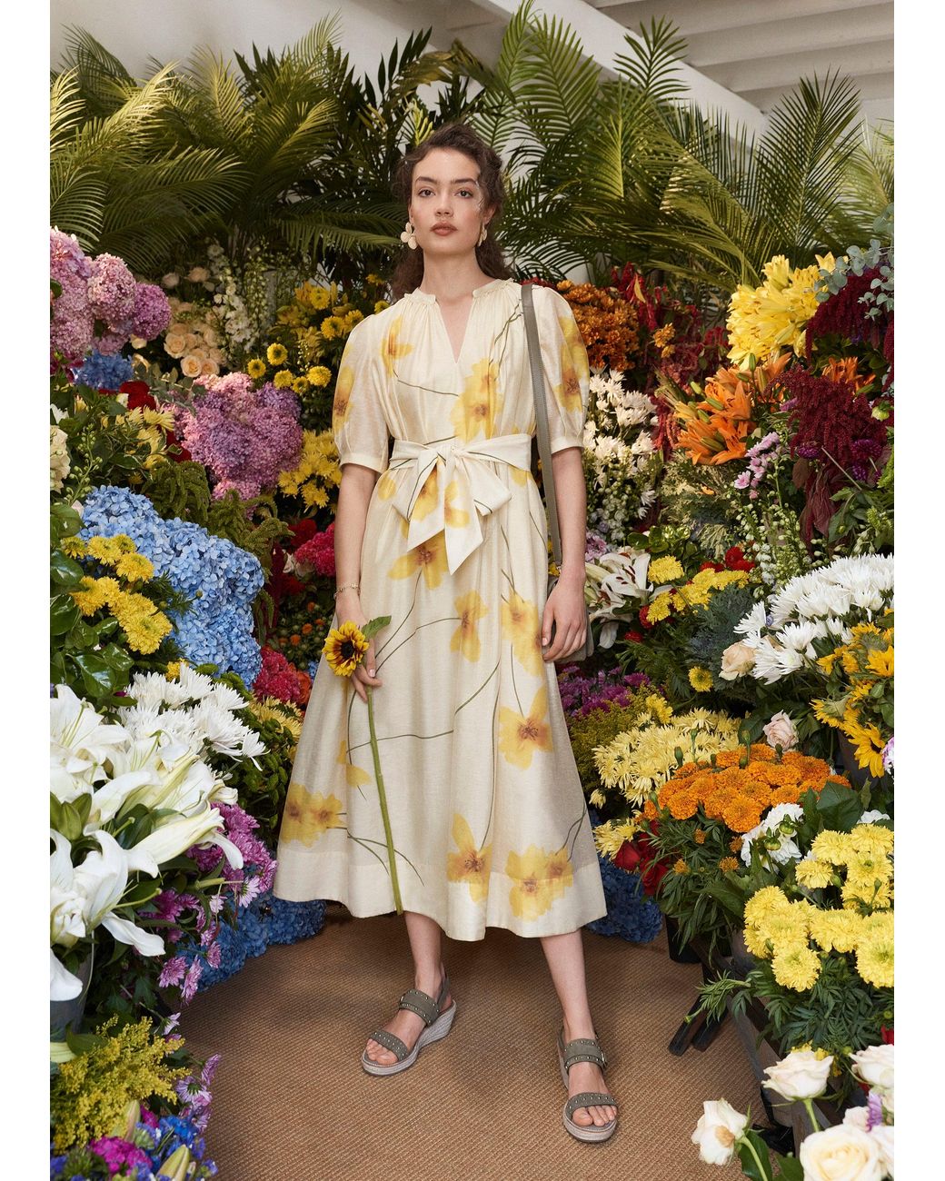 Hobbs Natural Heathfield Floral Dress