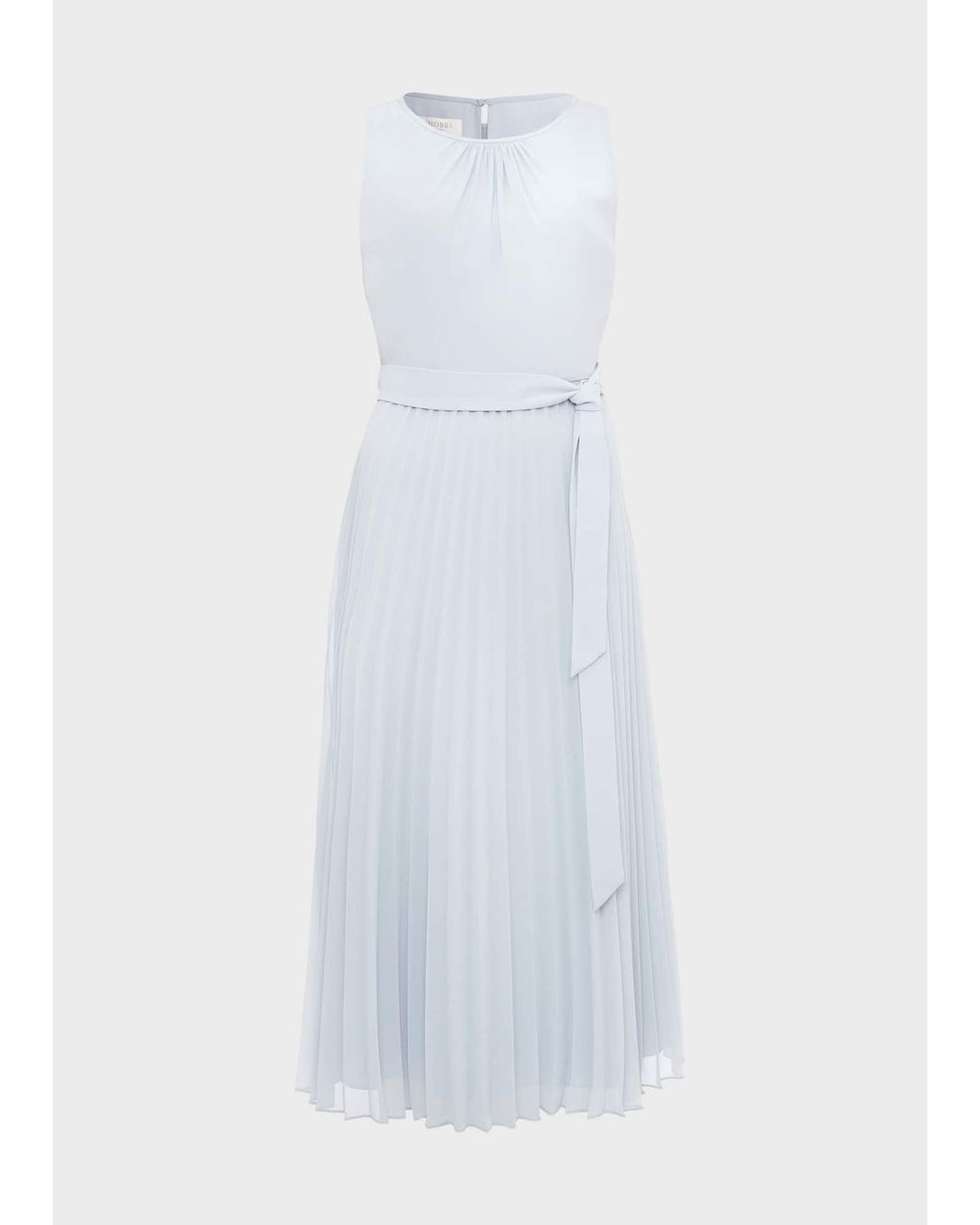Hobbs White Blythe Pleated Fit And Flare Dress
