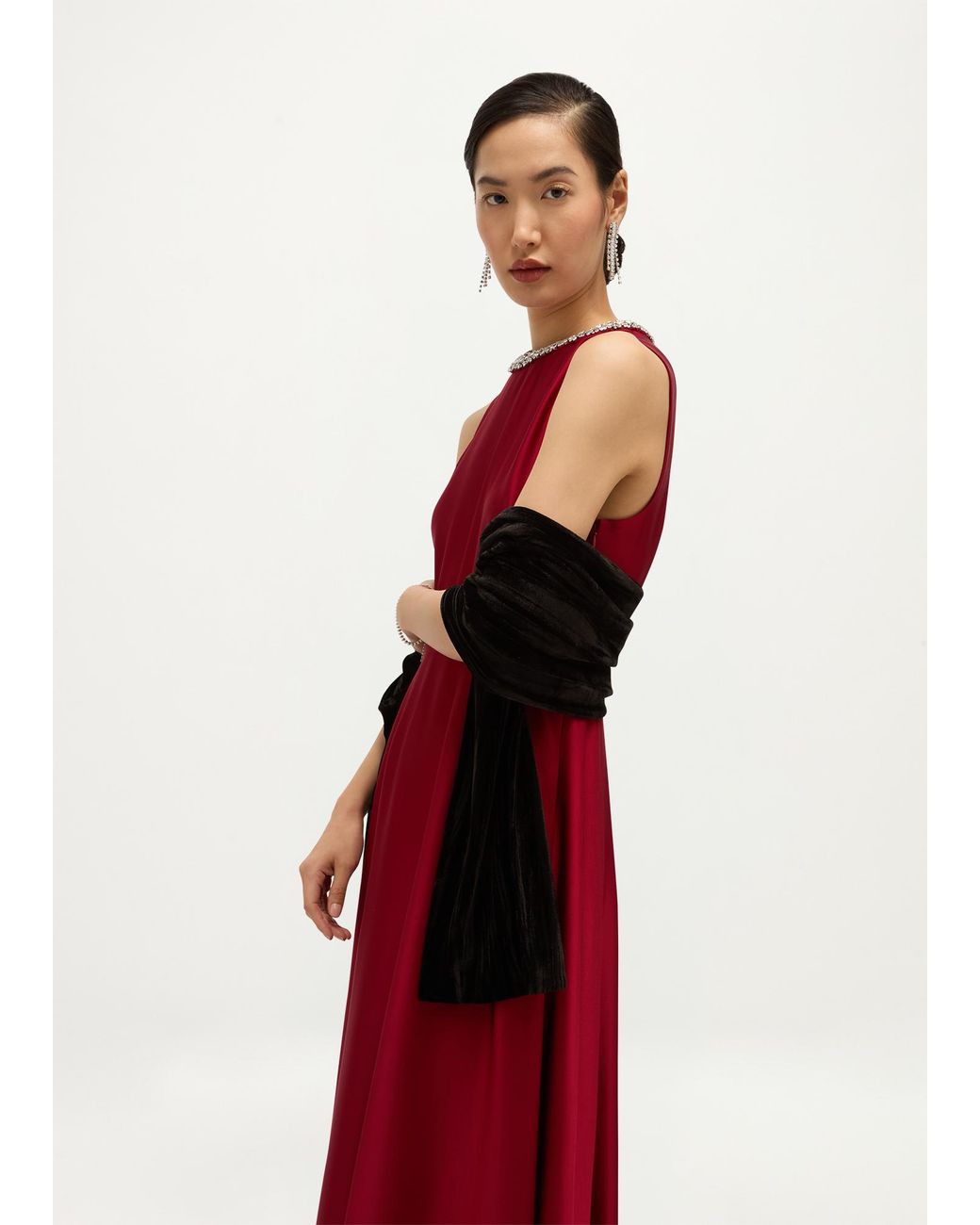 Hobbs Black Tafara Velvet Scarf