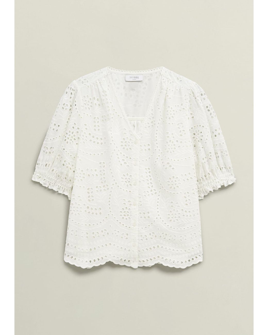 Hobbs Natural Chiara Broderie Blouse