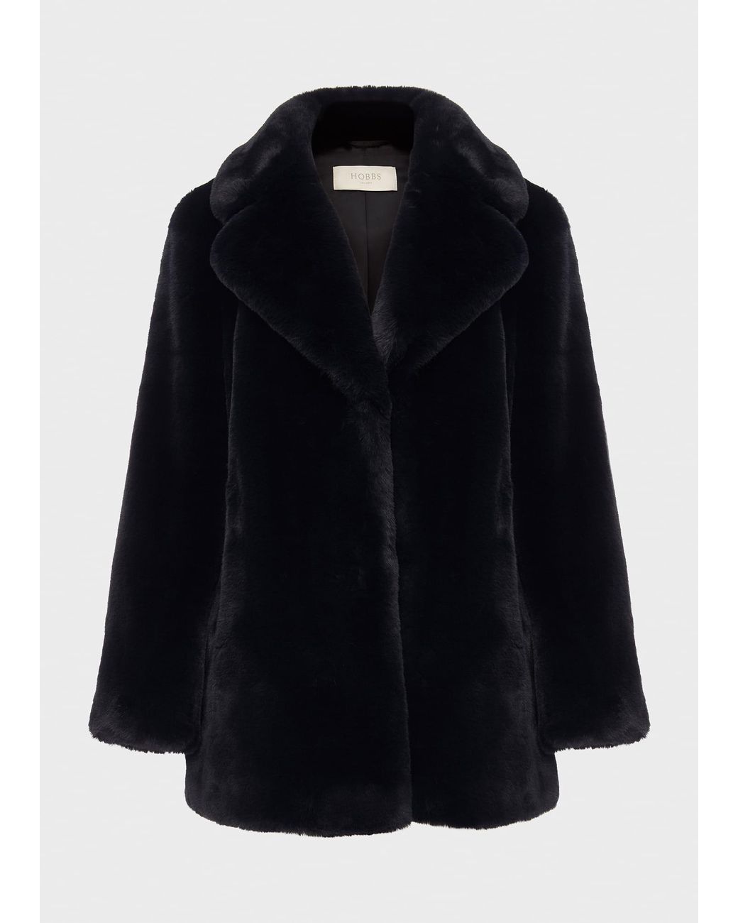 Hobbs Black Briony Faux Fur Coat