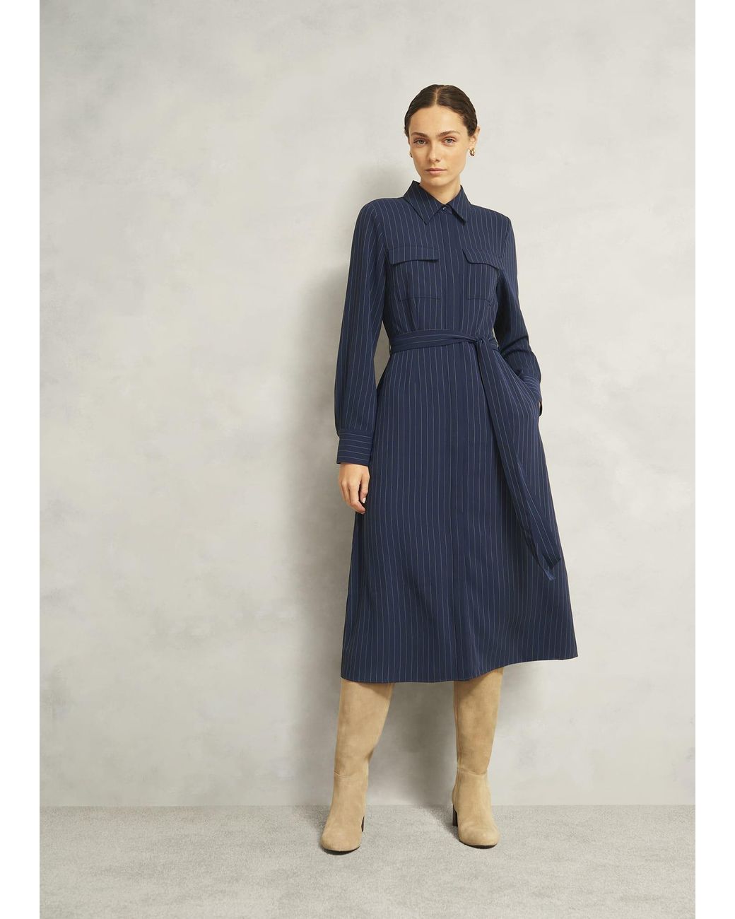 Hobbs Blue Hadley Shirt Dress