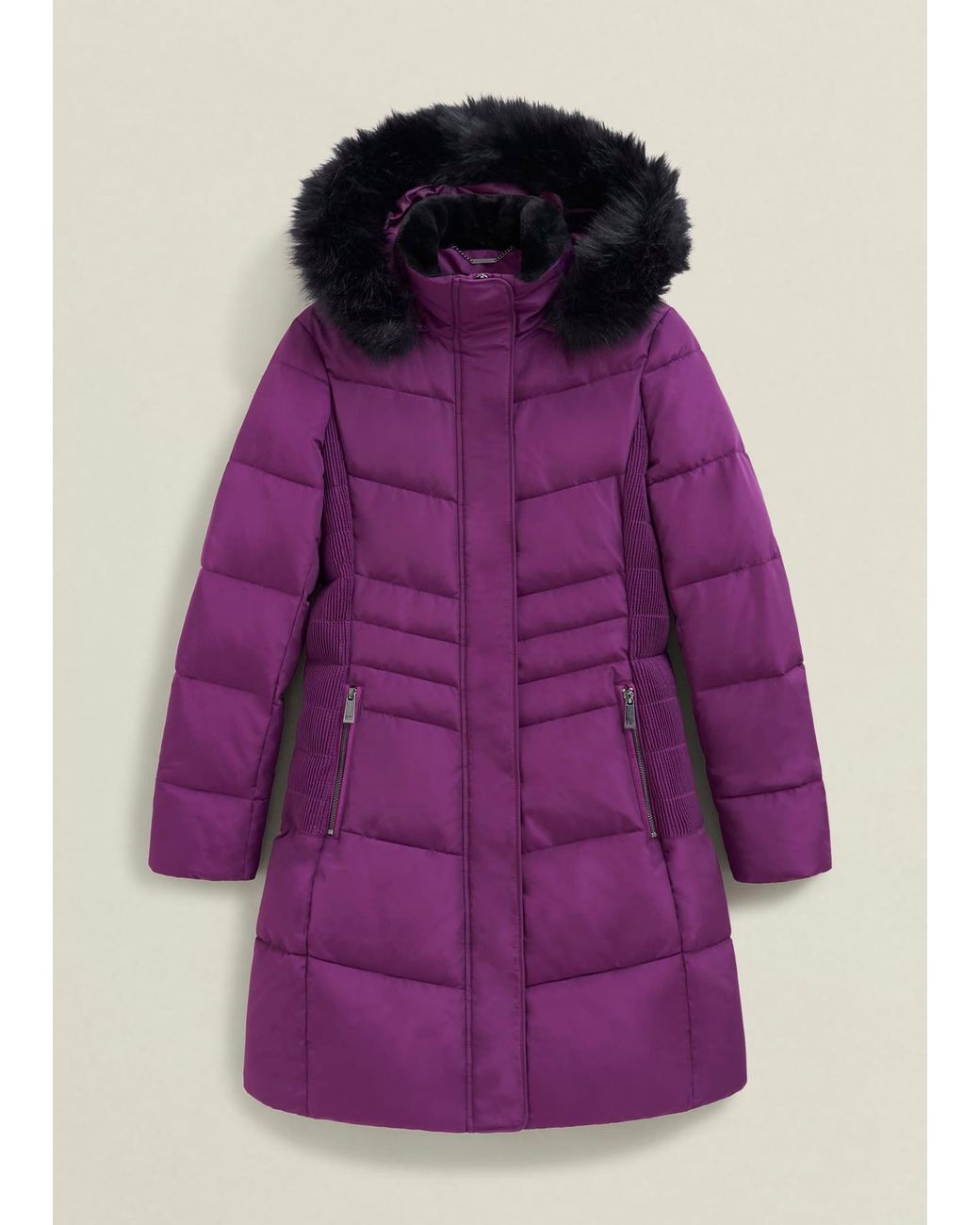 Hobbs Purple Jaymie Puffer Coat