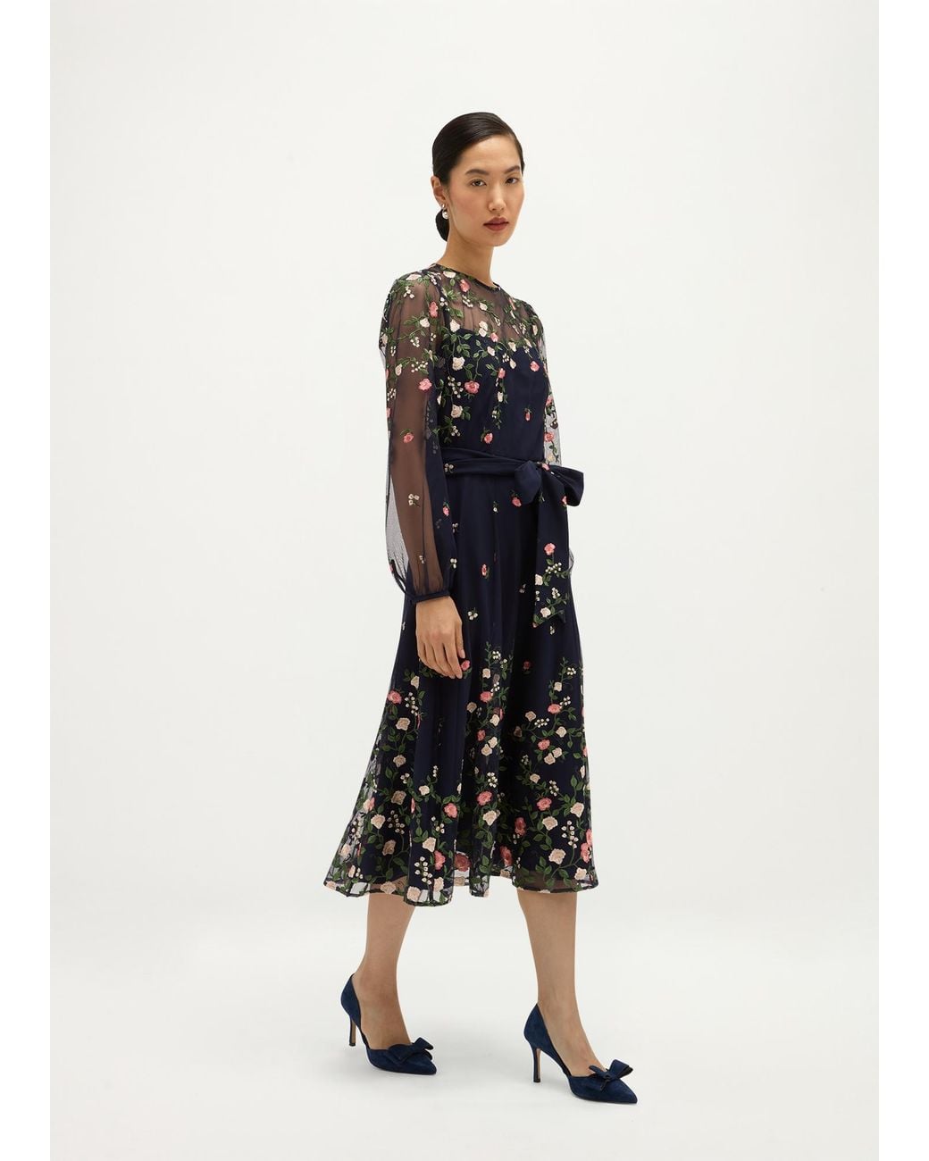Hobbs White Lulu Embroidered Dress