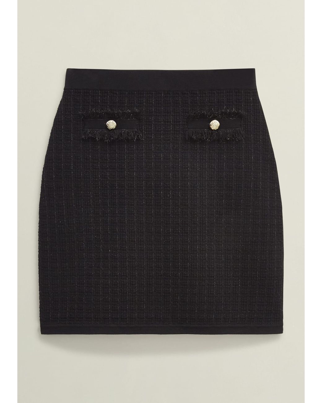 Hobbs White Sairey Sparkle Knitted Skirt