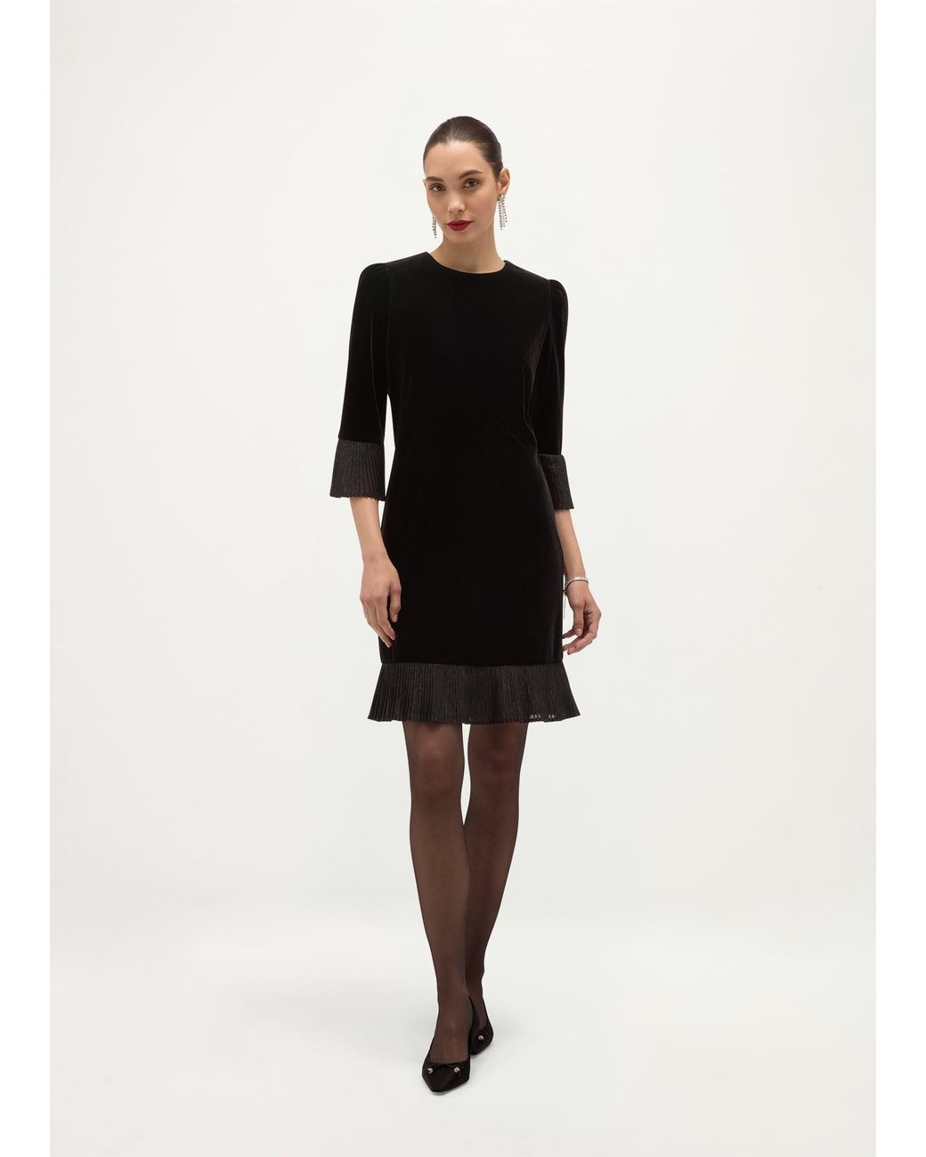 Hobbs Black Ashley Velvet Mini Dress