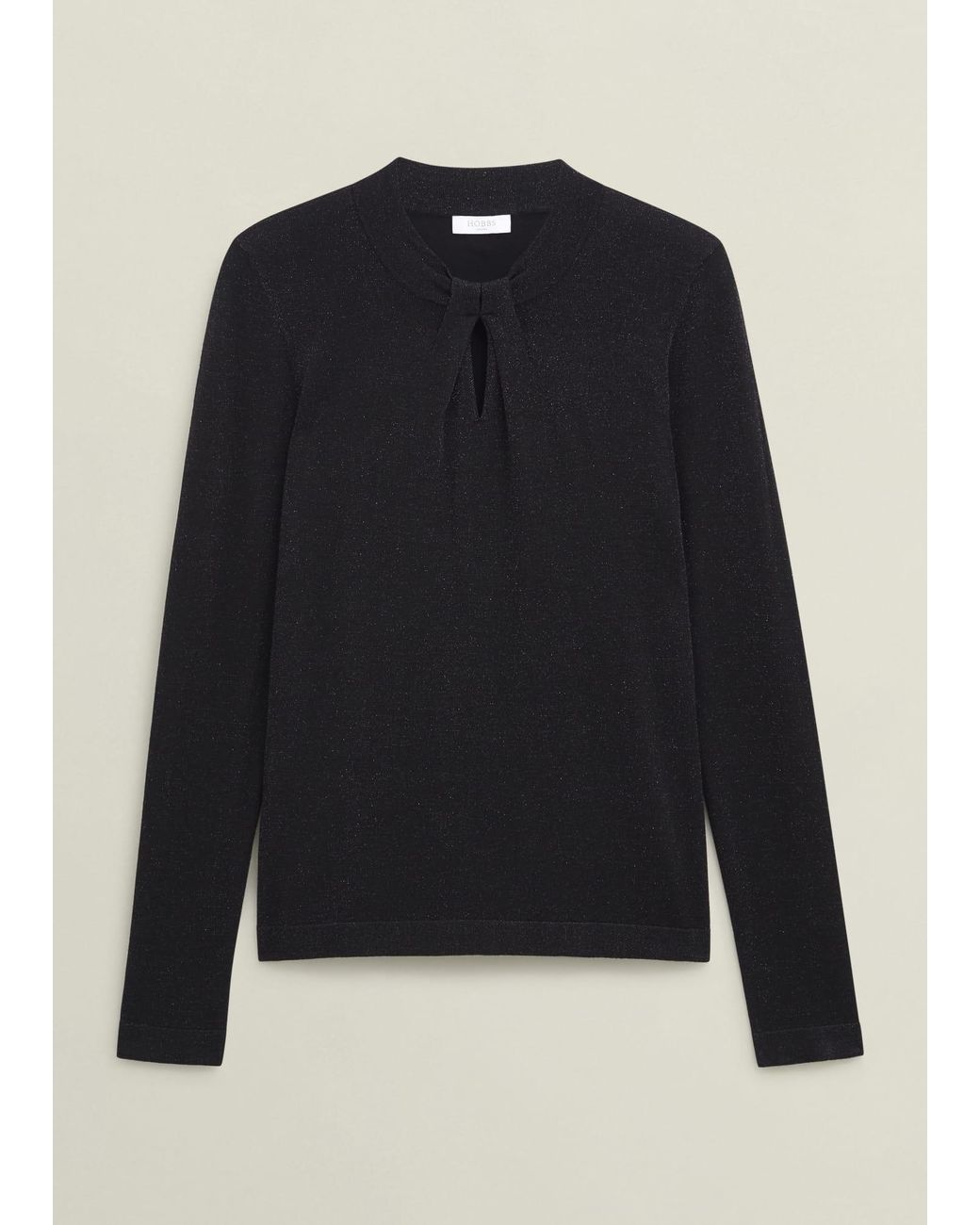 Hobbs Blue Sparkle Effie Keyhole Knitted Jumper