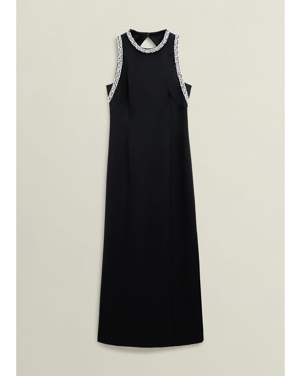 Hobbs Blue Angelina Trimmed Column Maxi Dress