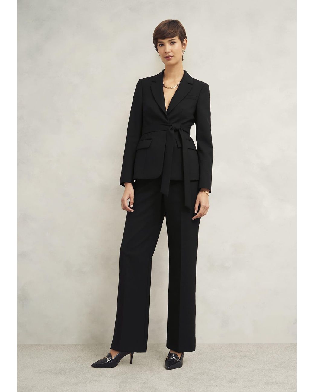 Hobbs Black Casey Trousers With Wool