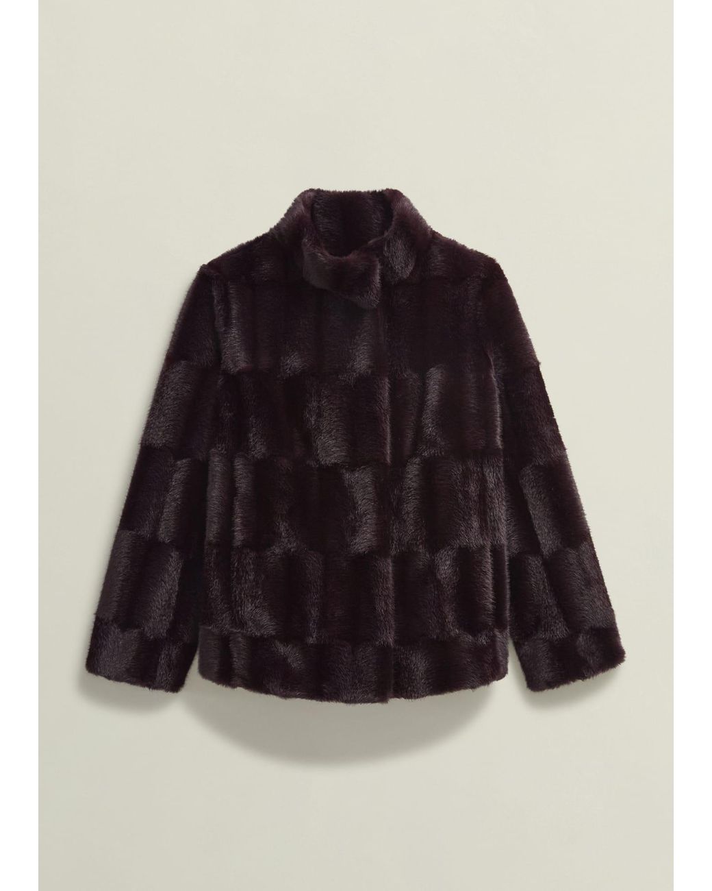 Hobbs Purple Luxurious Faux Fur Boxy Coat