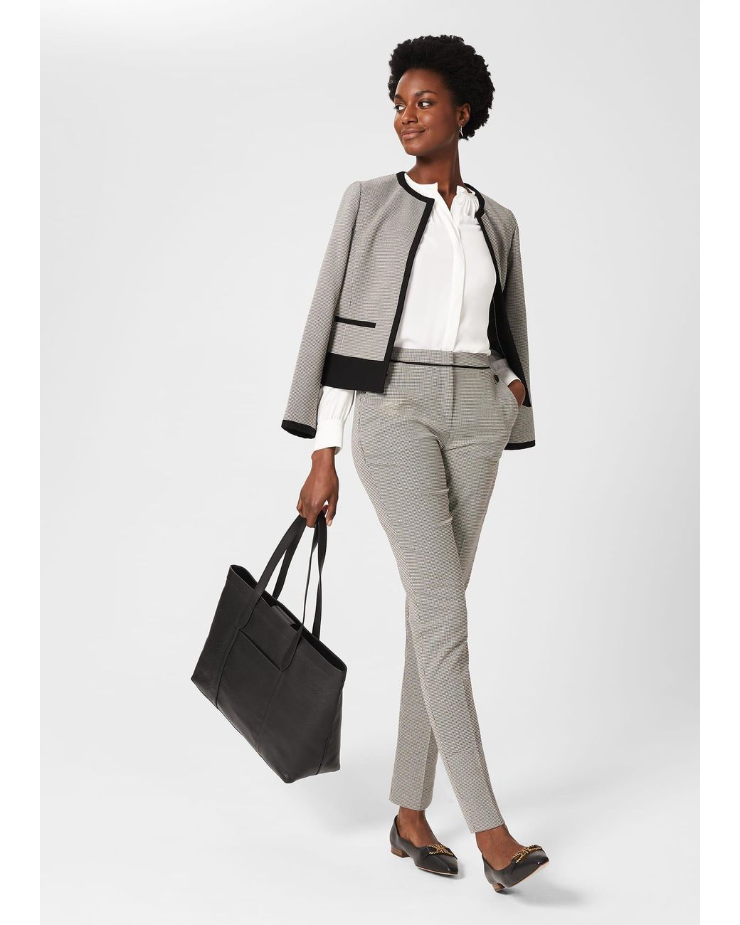 Hobbs Multicolor Sienna Houndstooth Slim Trousers With Stretch