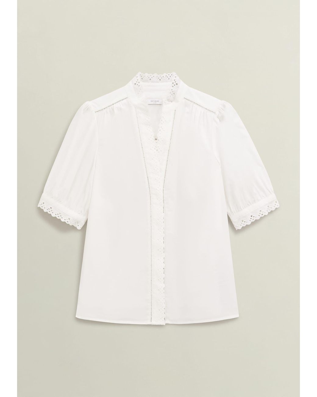 Hobbs Blue Karis Cotton Blouse
